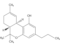 a molecule diagram of THCV